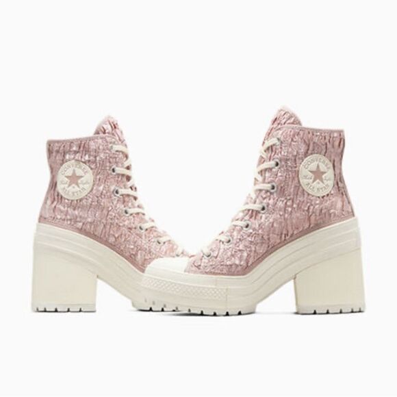 Converse Chuck 70 De Luxe Heel Hightop Satin Boots Shoes SneakersSize 12.5 - Picture 15 of 16